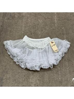 Vintage White Multi-Tiered Mini Petticoat / Crinoline Tutu Skirt